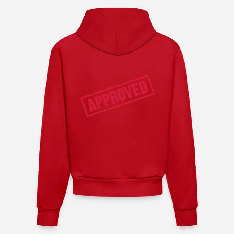 Approuvé! - Sweat à capuche bio ajusté fabriqué en UE - rouge