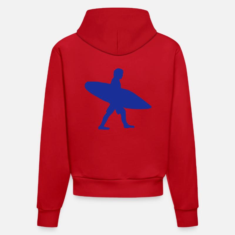 Surf - Sweat à capuche bio ajusté fabriqué en UE - rouge