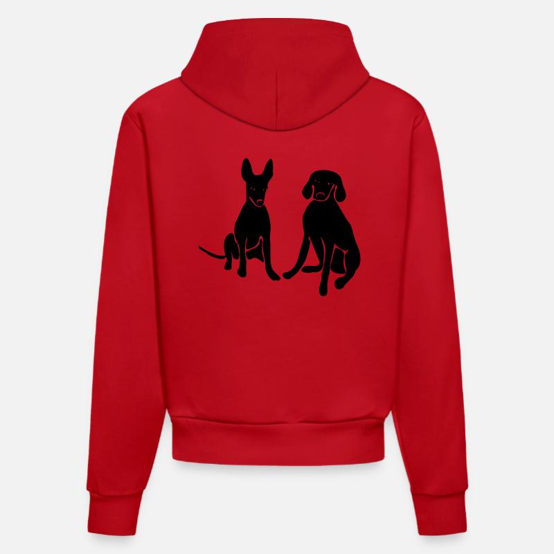 Chiens - Sweat à capuche bio ajusté fabriqué en UE - rouge