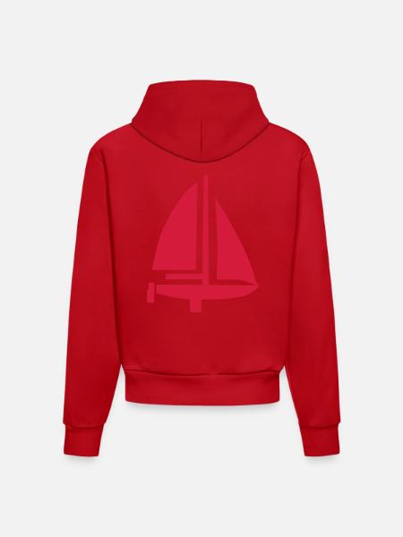 Boot - Segeln - Organic Fitted Hoodie Made in EU - Rot