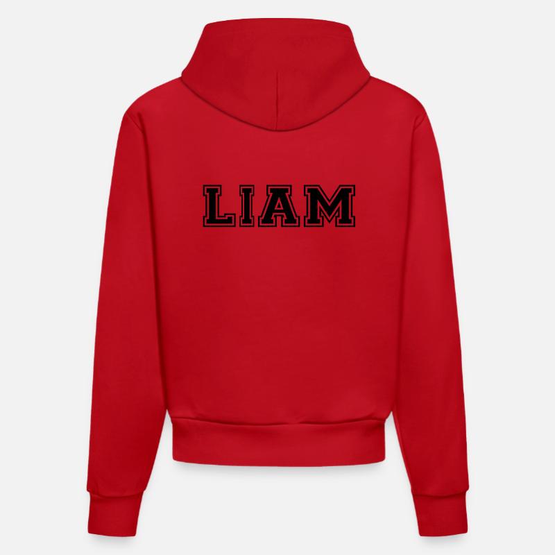 liam - Sweat à capuche bio ajusté fabriqué en UE - rouge