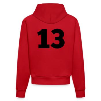 13a - Organic Fitted Hoodie Made in EU - Rot - Hinten
