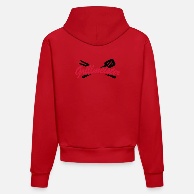Maître de gril - Sweat à capuche bio ajusté fabriqué en UE - rouge