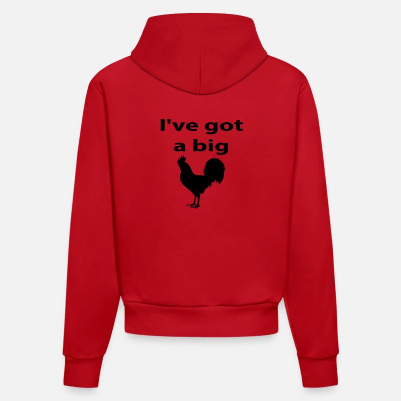 big coq - Sweat à capuche bio ajusté fabriqué en UE - rouge
