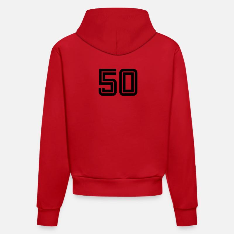 50f - Organic Fitted Hoodie Made in EU - Rot