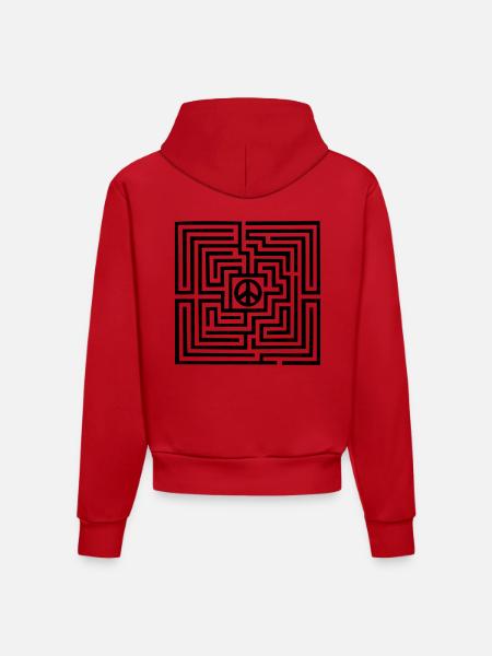 Peace - Organic Fitted Hoodie Made in EU - Rot