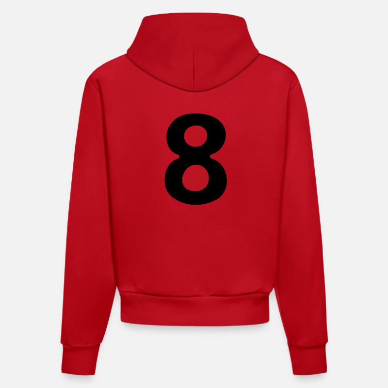Comic Numéro 8 Huit - Sweat à capuche bio ajusté fabriqué en UE - rouge