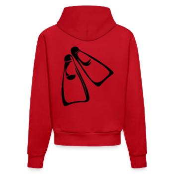 Diving - Organic Fitted Hoodie Made in EU - red - Back