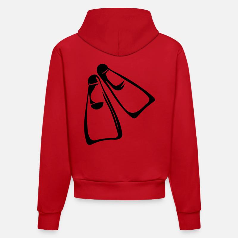 Plongée - Sweat à capuche bio ajusté fabriqué en UE - rouge