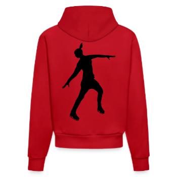 Eiskunstläuferin in stabiler Pose - Organic Fitted Hoodie Made in EU - Rot - Hinten