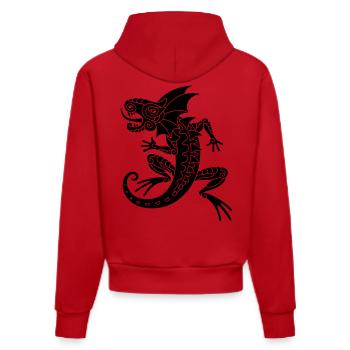 Echse - Organic Fitted Hoodie Made in EU - Rot - Hinten
