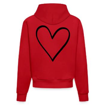 Herz Symbol Liebe Freundschaft Leben Geschenk - Organic Fitted Hoodie Made in EU - Rot - Hinten