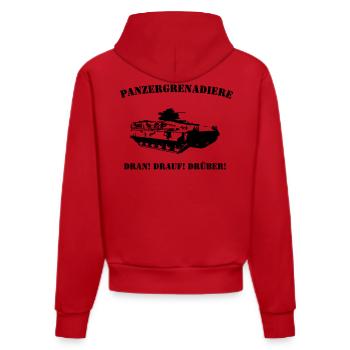 Panzergrenadiere Logo - Organic Fitted Hoodie Made in EU - Rot - Hinten