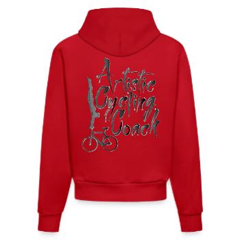 Kunstrad, Kunstradfahren, Hallenradsport, Coach - Organic Fitted Hoodie Made in EU - Rot - Hinten