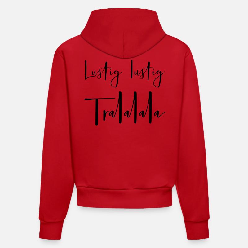 Noël drôle tralalalala - Sweat à capuche bio ajusté fabriqué en UE - rouge