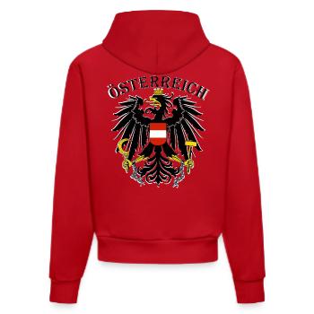 Österreich Österreich Austria Wappen Adler Patriot - Organic Fitted Hoodie Made in EU - Rot - Hinten