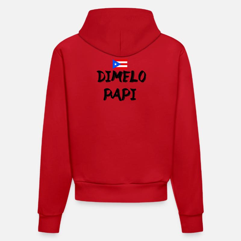 Dimelo Papi Latino - Sweat à capuche bio ajusté fabriqué en UE - rouge