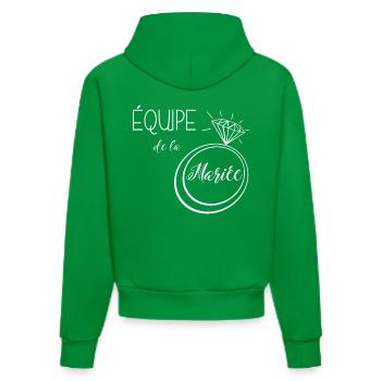 équipe de la mariée - Sweat à capuche bio ajusté fabriqué en UE - City Green - Dos