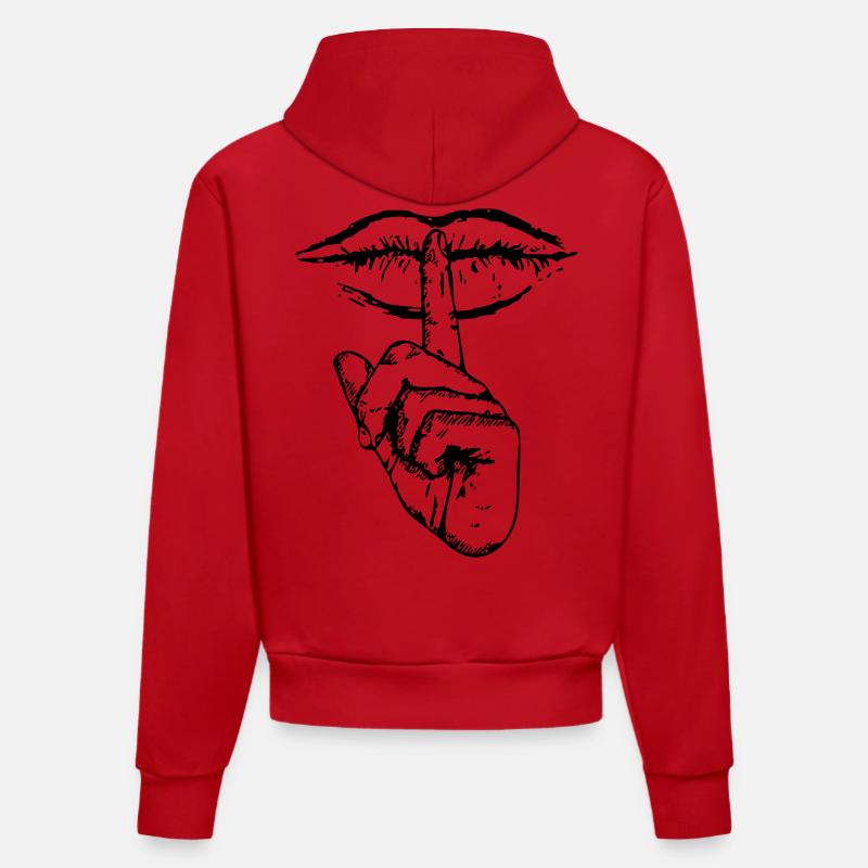 Mouth Shut - Sweat à capuche bio ajusté fabriqué en UE - rouge