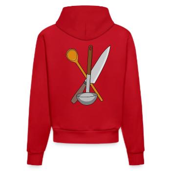 Cook Knife Cooking Kitchen Soup Simmer Cooking Spoon - Organic Fitted Hoodie Made in EU - red - Back