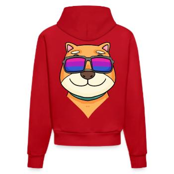 Cadeau bisexuel Shiba Inu Dog - Sweat à capuche bio ajusté fabriqué en UE - rouge - Dos
