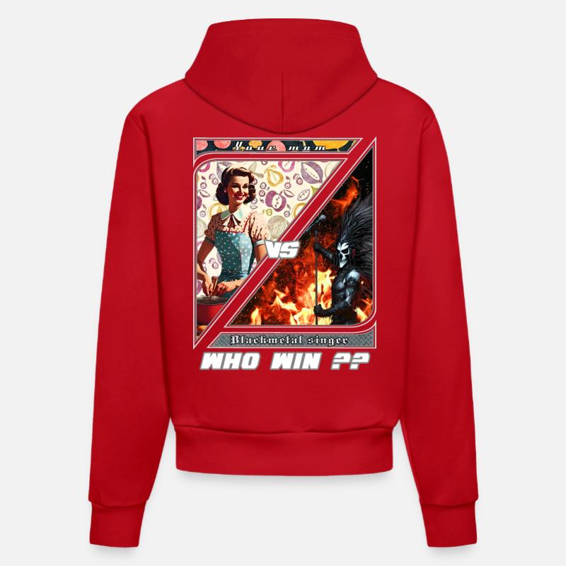 Duel Retro Metal Moderne - Sweat à capuche bio ajusté fabriqué en UE - rouge
