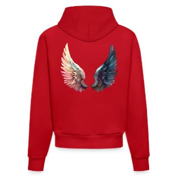 Ailes d'Arc-en-Ciel Artistiques - Sweat à capuche bio ajusté fabriqué en UE - rouge - Dos