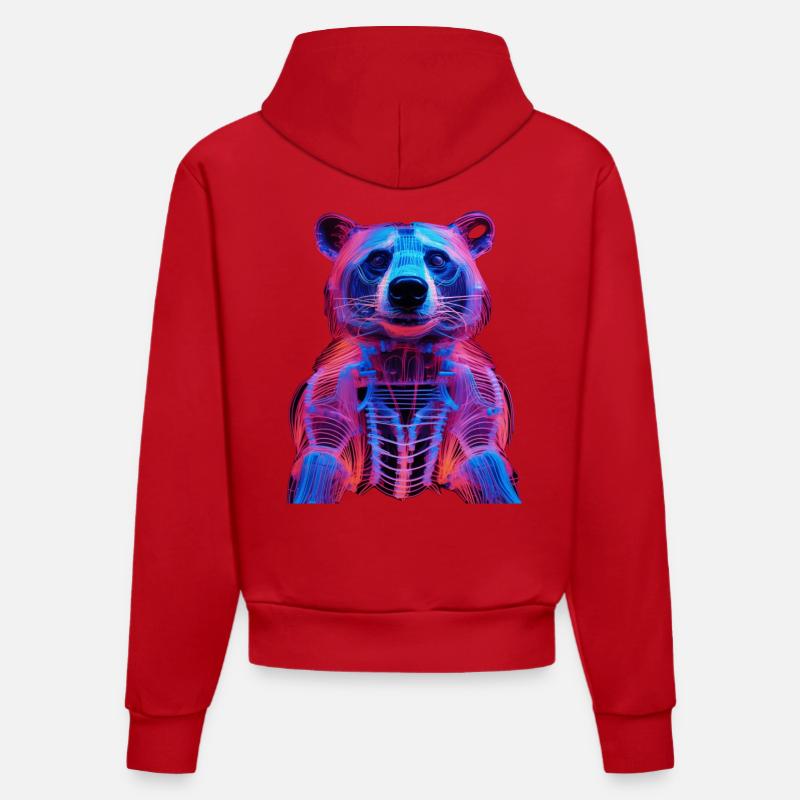 Conception de scarabée cerf-volant néon - Sweat à capuche bio ajusté fabriqué en UE - rouge