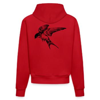 Bow tie in style: The swallow - Organic Fitted Hoodie Made in EU - red - Back