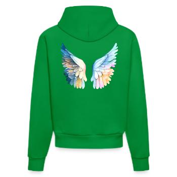 Ailes d'Ange Pastellfarbene Engelsflügel - Organic Fitted Hoodie Made in EU - City Green - Hinten