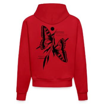 Schwalbenschwanz Schmetterling - Organic Fitted Hoodie Made in EU - Rot - Hinten