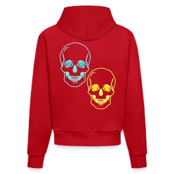 Skulls, Skulls, Horror, Fantasy, Halloween, Death - Organic Fitted Hoodie Made in EU - red - Back