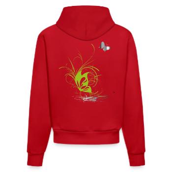 Papillon Papillon Printemps - Sweat à capuche bio ajusté fabriqué en UE - rouge - Dos
