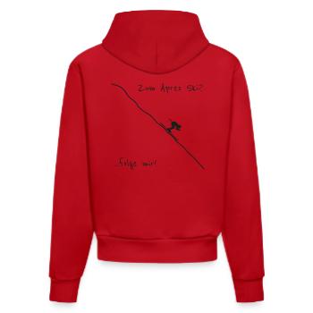 apres ski folge mir schihütte schifahren winter - Organic Fitted Hoodie Made in EU - Rot - Hinten