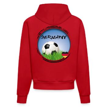 Football Germany - Organic Fitted Hoodie Made in EU - red - Back