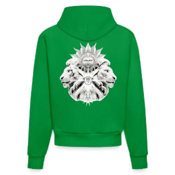 Yvo Tattoo, Lion, Sun, Löwe, Sonne, Tattoo Be You - Organic Fitted Hoodie Made in EU - City Green - Back