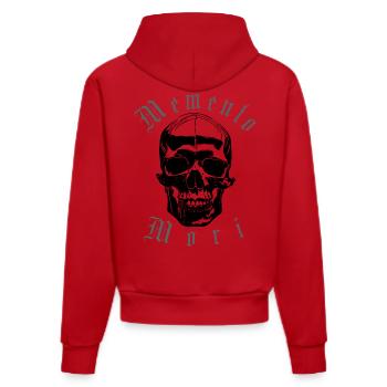 Crâne Memento Mori - Sweat à capuche bio ajusté fabriqué en UE - rouge - Dos