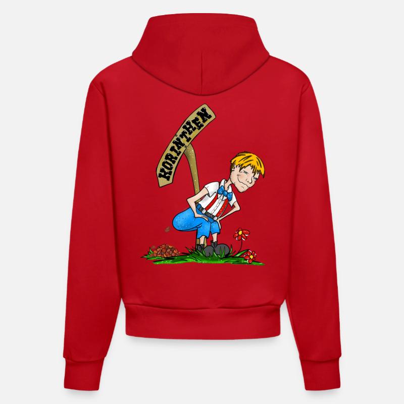 Currant Cracker Blonde - Organic Fitted Hoodie Made in EU - red