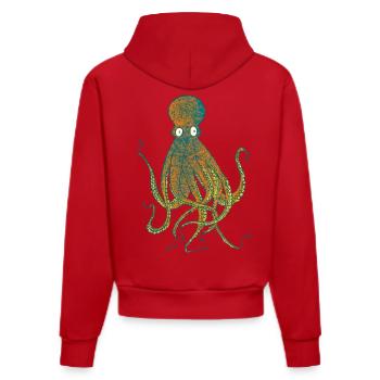 Pieuvre - Sweat à capuche bio ajusté fabriqué en UE - rouge - Dos