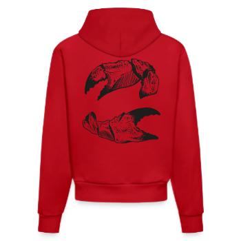 Nordic with passion – crab style! - Organic Fitted Hoodie Made in EU - red - Back