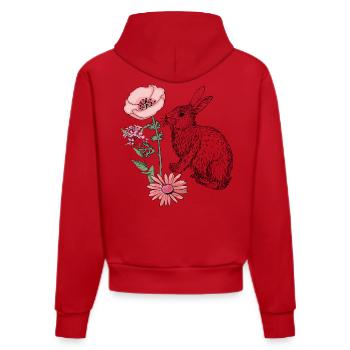 Lapin de Pâques Joyeuses Pâques - Sweat à capuche bio ajusté fabriqué en UE - rouge - Dos
