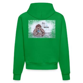Fill is trying to drink hot coffee - Organic Fitted Hoodie Made in EU - City Green - Hinten