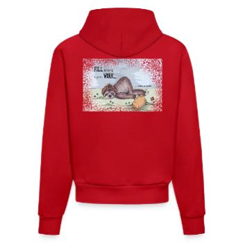 Fill is trying to get to work - Organic Fitted Hoodie Made in EU - Rot - Hinten