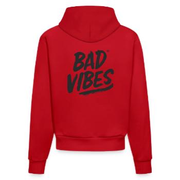 Bad Vibes Black - Organic Fitted Hoodie Made in EU - Rot - Hinten