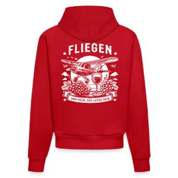 Mouche et vin, qu’il en soit ainsi - Sweat à capuche bio ajusté fabriqué en UE - rouge - Dos