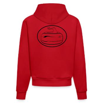 Kunst des Eisstockschießens - Organic Fitted Hoodie Made in EU - Rot - Hinten