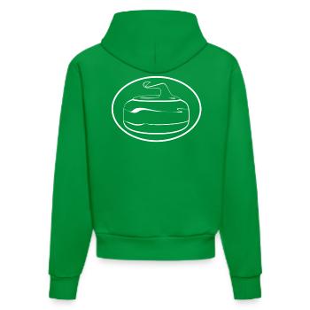 Curling ist Kunst - weiß - Organic Fitted Hoodie Made in EU - City Green - Hinten