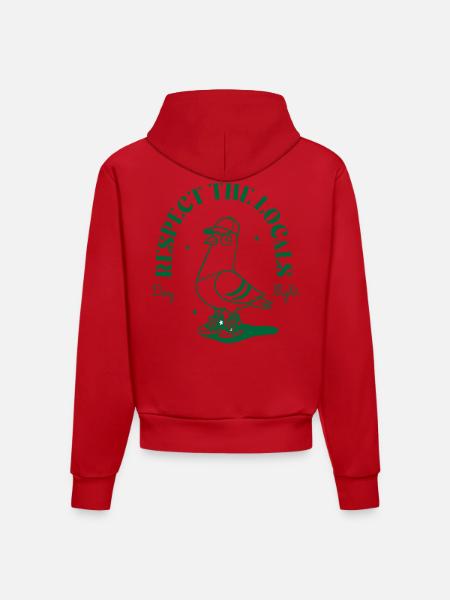 Vogel Sneaker Mascot with Cap - Organic Fitted Hoodie Made in EU - red