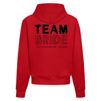 Team Bride - Organic Fitted Hoodie Made in EU - red - Back