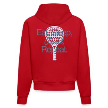 Eat Sleep Padel Repeat - Organic Fitted Hoodie Made in EU - red - Back